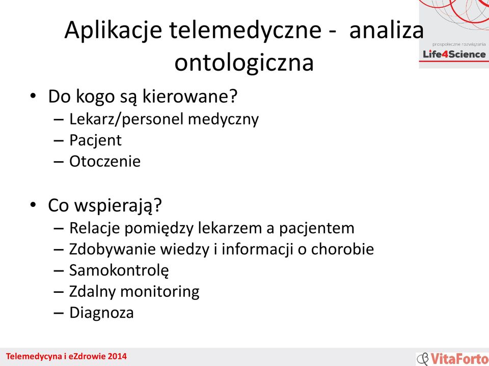 Lekarz/personel medyczny Pacjent Otoczenie Co wspierają?