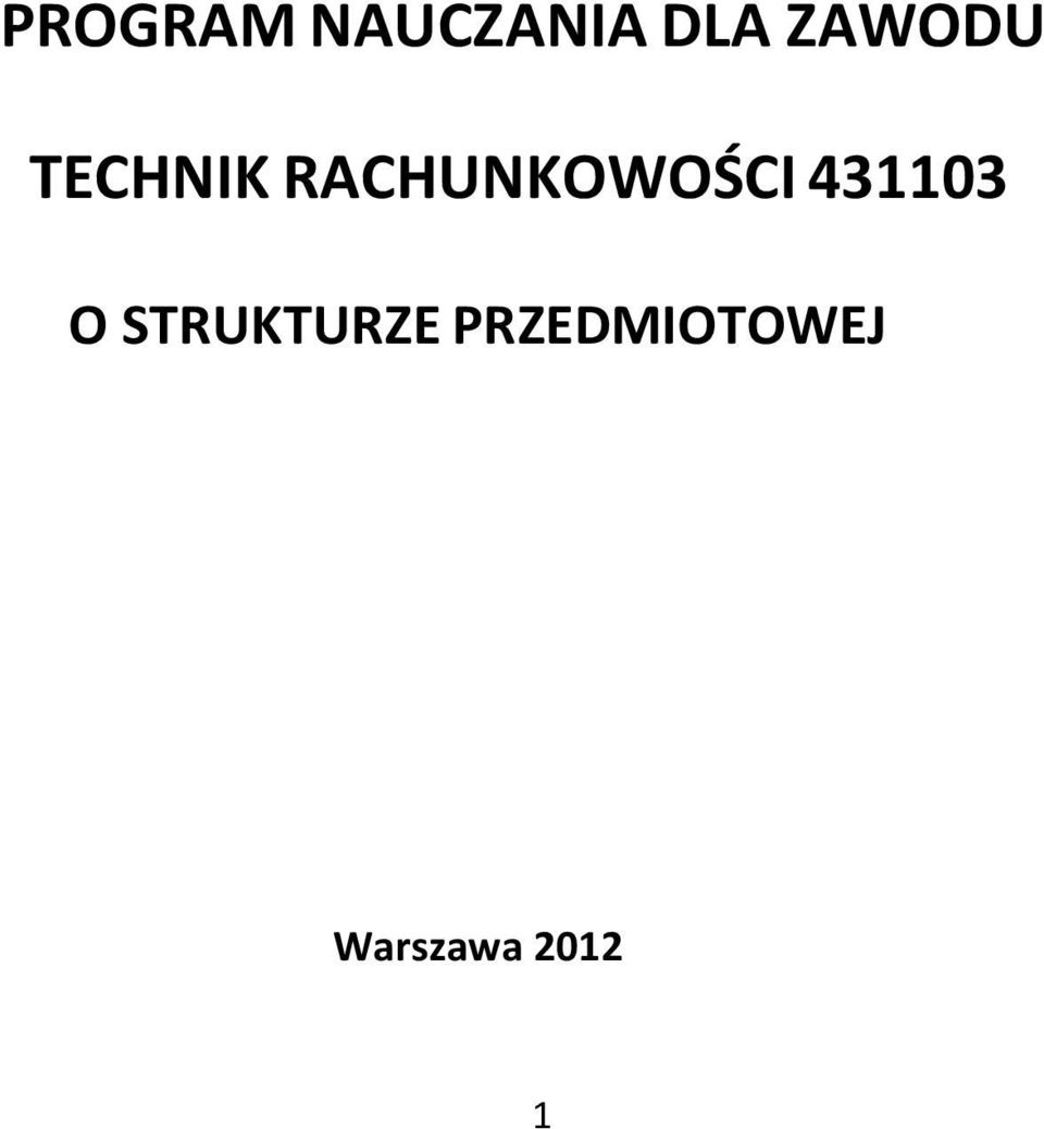 RACHUNKOWOŚCI 431103 O