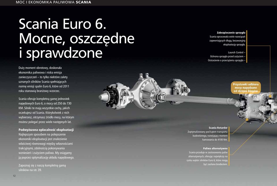 6, które od 2011 roku stanowią branżowy wzorzec. Zabezpieczenie sprzęgła Scania opracowała wiele rozwiązań zapewniających długą, bezawaryjną eksploatację sprzęgła.
