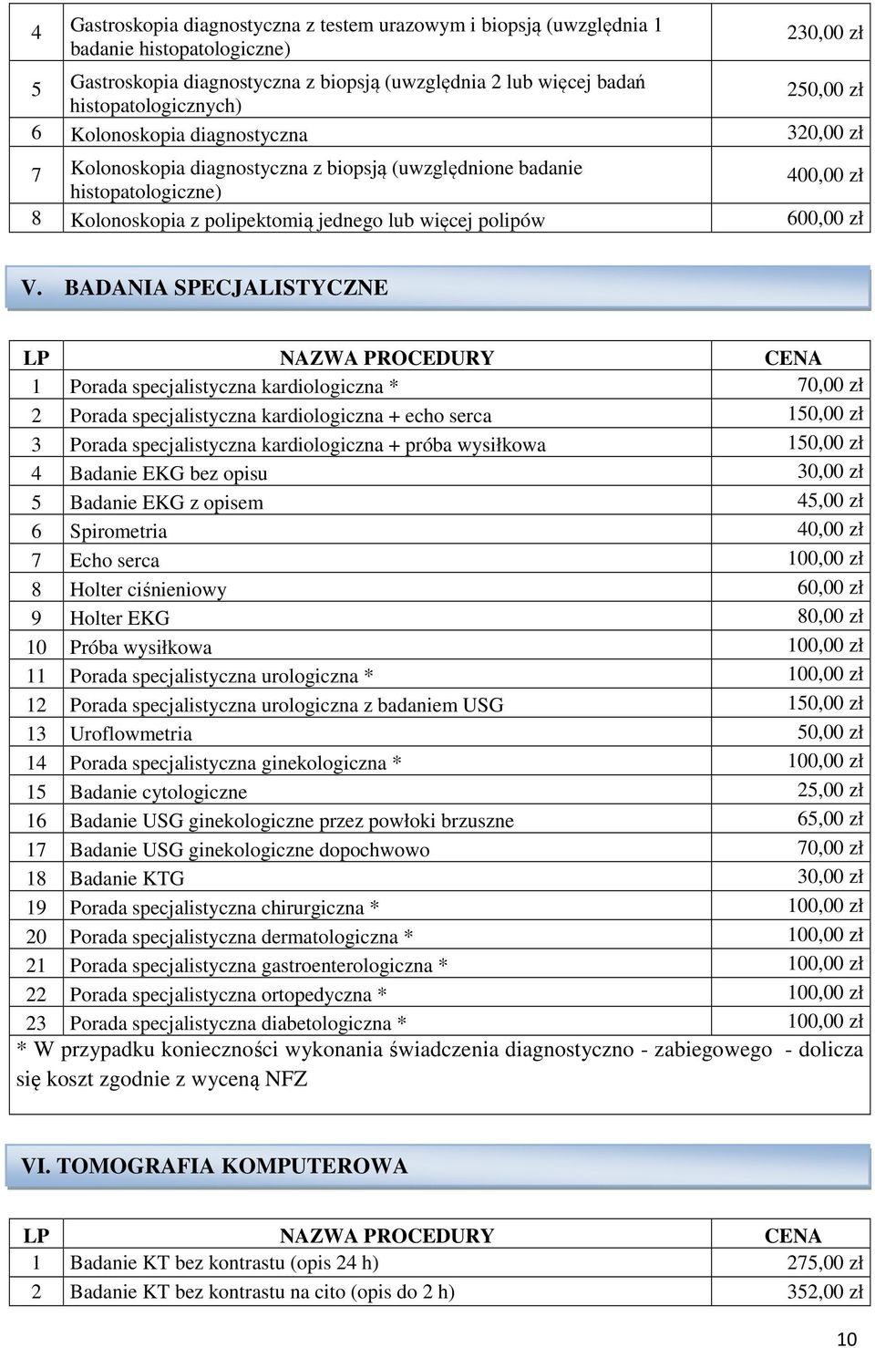 polipów 600,00 zł V.