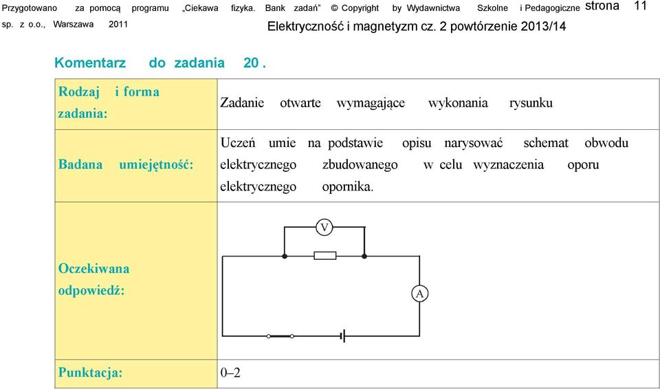 narysować schemat obwodu elektrycznego