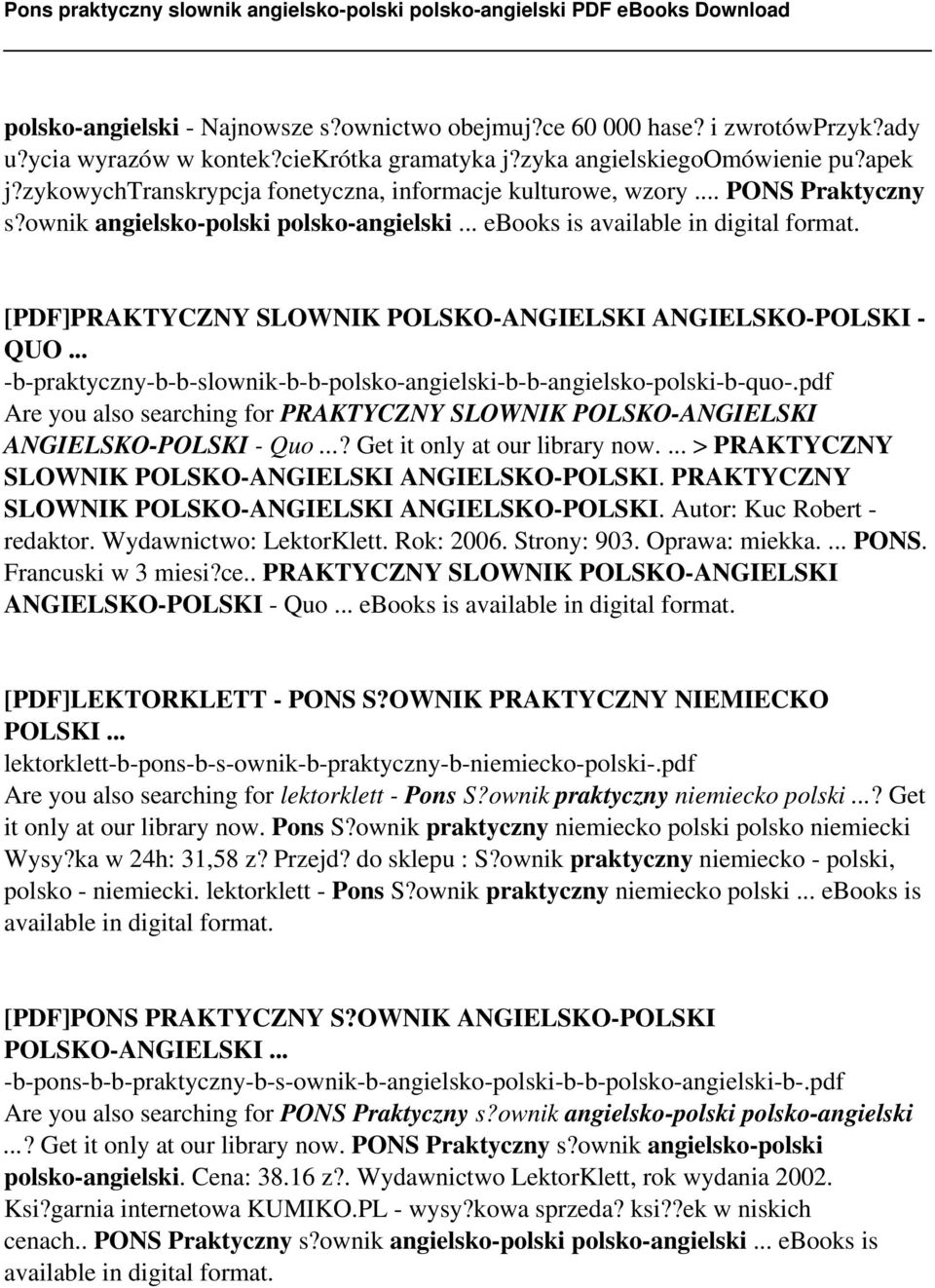 Pons Praktyczny Slownik Angielsko-polski Polsko-angielski PDF - PDF ...