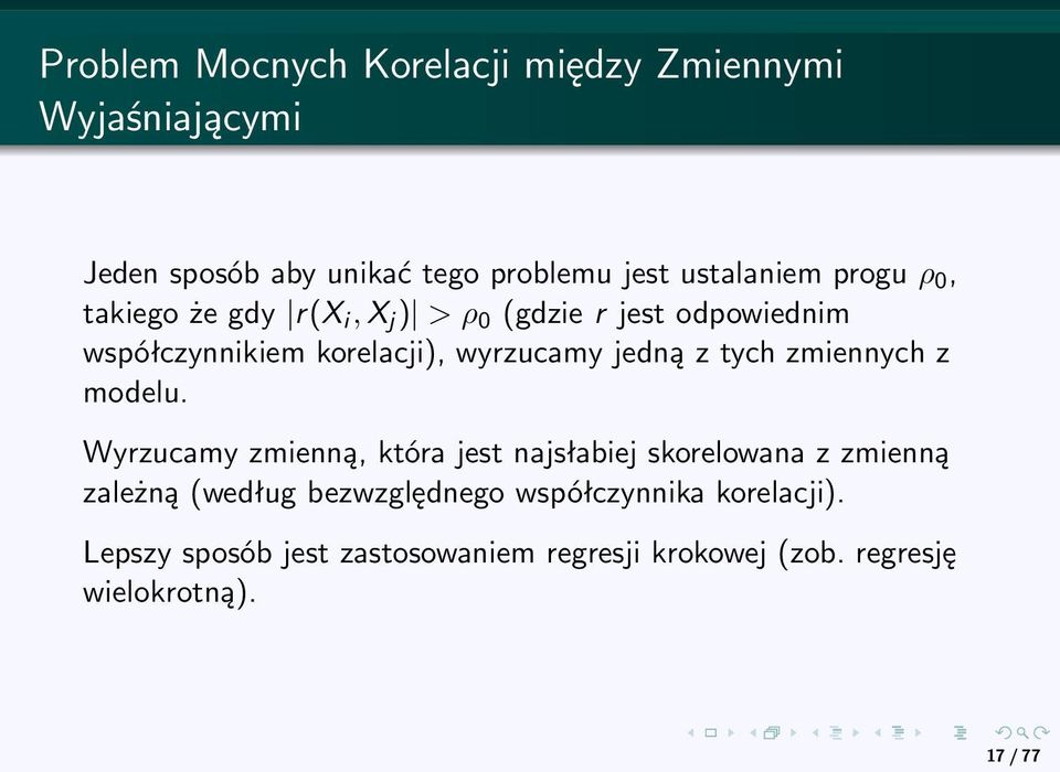 z tych zmiennych z modelu.
