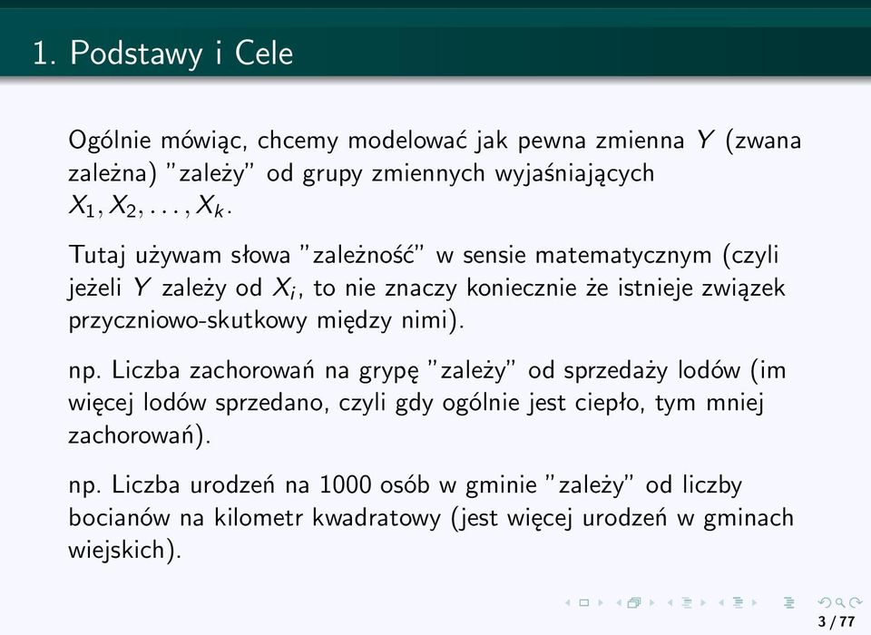 przyczniowo-skutkowy między nimi). np.