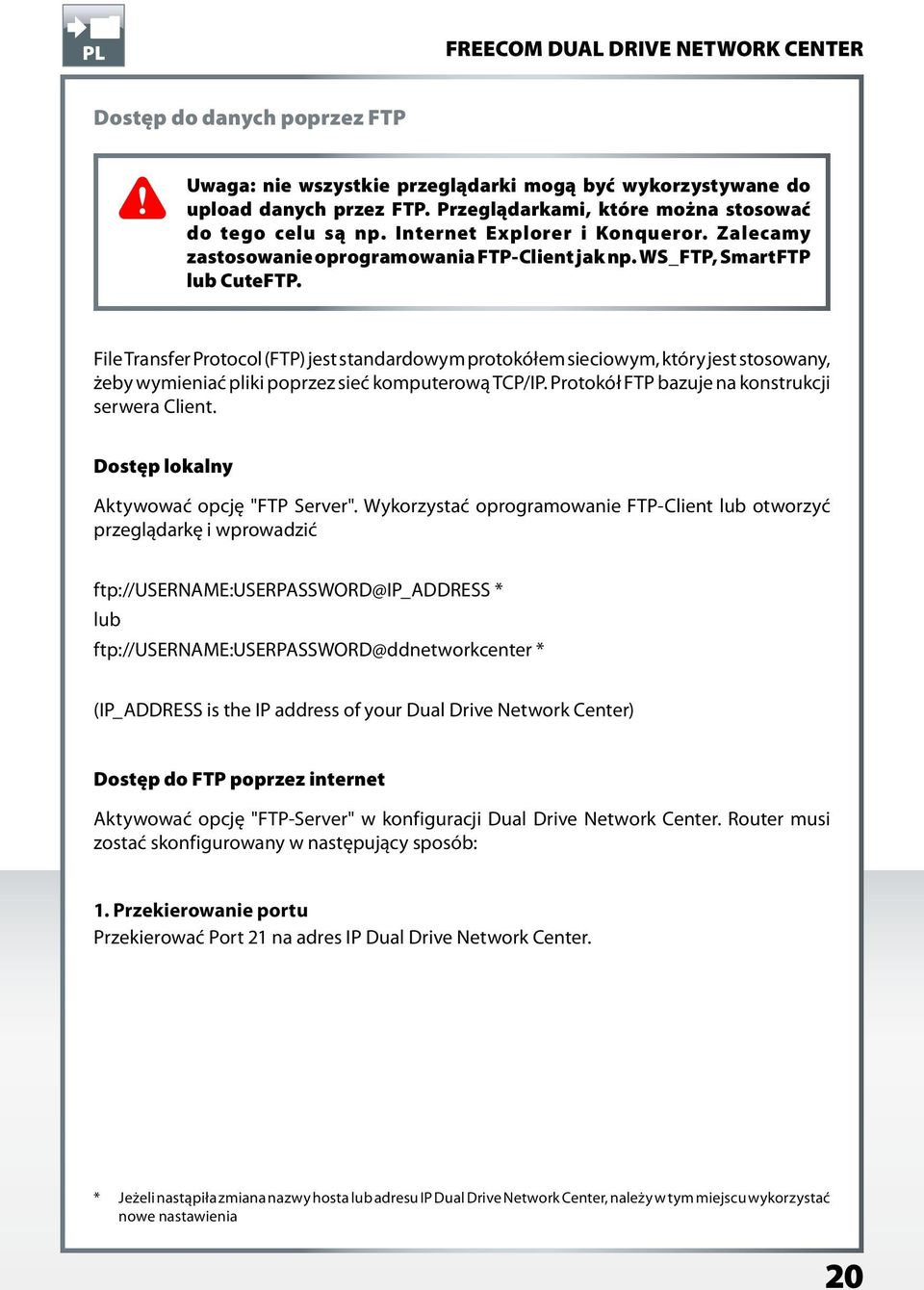 File Transfer Protocol (FTP) jest standardowym protokółem sieciowym, który jest stosowany, żeby wymieniać pliki poprzez sieć komputerową TCP/IP. Protokół FTP bazuje na konstrukcji serwera Client.
