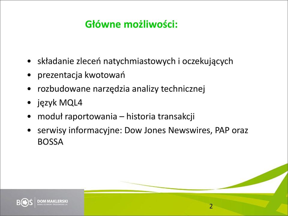 analizy technicznej język MQL4 moduł raportowania historia