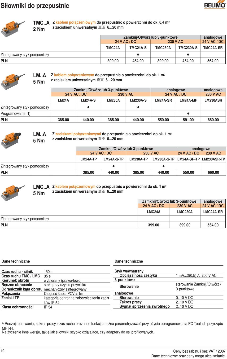 .A 5 Nm Z kablem połączeniowym do przepustnic o powierzchni do ok. 1 m 2 z zaciskiem uniwersalnym 6.