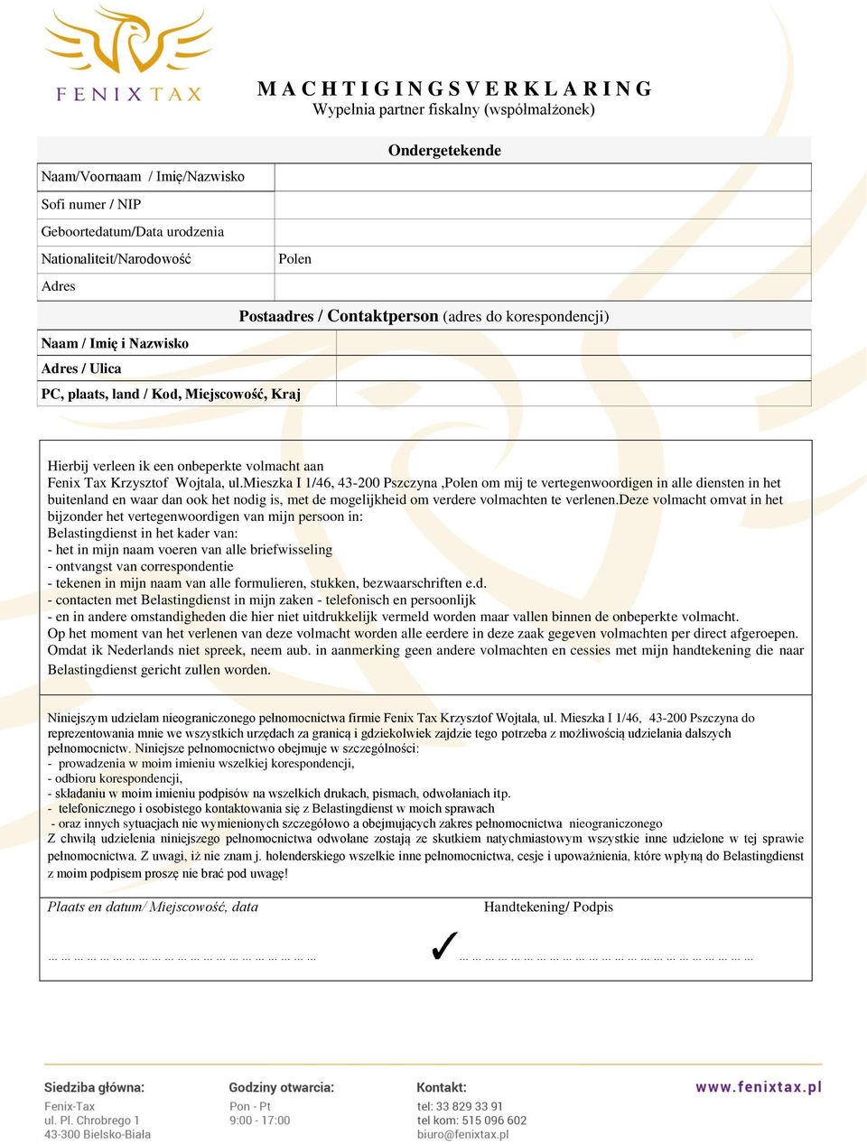 Tax Krzysztof Wojtala, ul.