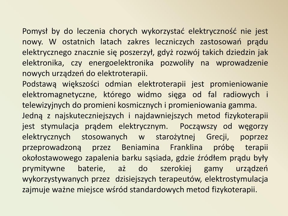 urządzeo do elektroterapii.