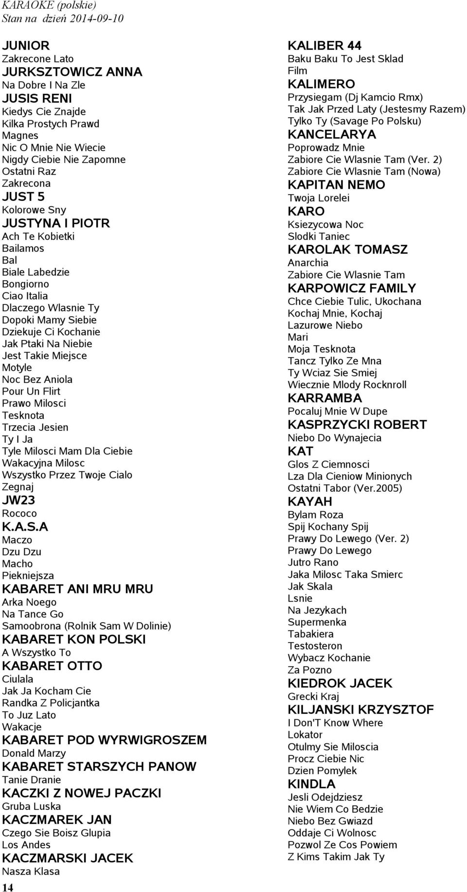 Takie Miejsce Motyle Noc Bez Aniola Pour Un Flirt Prawo Milosci Tesknota Trzecia Jesien Ty I Ja Tyle Milosci Mam Dla Ciebie Wakacyjna Milosc Wszystko Przez Twoje Cialo Zegnaj JW23 Rococo K.A.S.