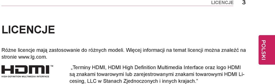 Terminy HDMI, HDMI High Definition Multimedia Interface oraz logo HDMI są znakami