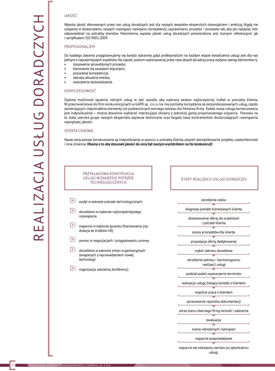 Niezmienna, wysoka jakość usług doradczych potwierdzona jest licznymi referencjami jak i certyfikatem ISO 9001:2009.