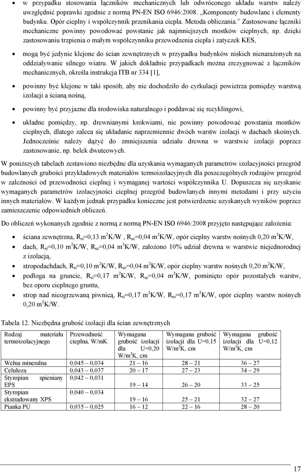 dzięki zastosowaniu trzpienia o małym współczynniku przewodzenia ciepła i zatyczek KES, mogą być jedynie klejone do ścian zewnętrznych w przypadku budynków niskich nienarażonych na oddziaływanie