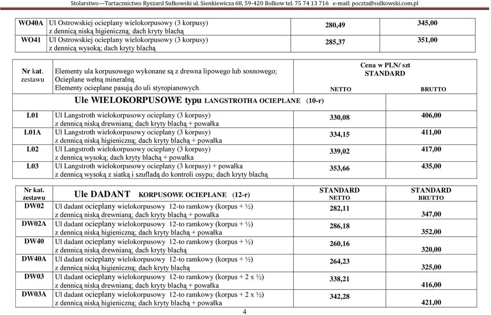 Ule WIELOKORPUSOWE typu LANGSTROTHA OCIEPLANE (10-r) Ul Langstroth wielokorpusowy ocieplany (3 korpusy) Ul Langstroth wielokorpusowy ocieplany (3 korpusy) Ul Langstroth wielokorpusowy ocieplany (3
