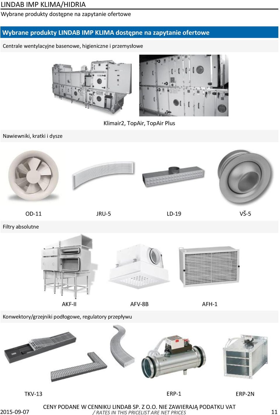 dysze Klimair2, TopAir, TopAir Plus OD-11 JRU-5 LD-19 VŠ-5 Filtry absolutne AKF-II AFV-8B AFH-1