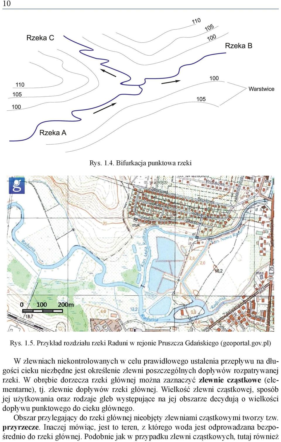 W obrębie dorzecza rzeki głównej można zaznaczyć zlewnie cząstkowe (elementarne), tj. zlewnie dopływów rzeki głównej.