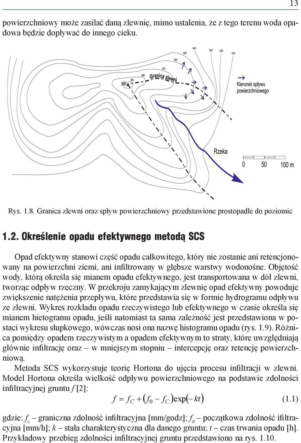 Określenie opadu efektywnego metodą SCS Opad efektywny stanowi część opadu całkowitego, który nie zostanie ani retencjonowany na powierzchni ziemi, ani infiltrowany w głębsze warstwy wodonośne.