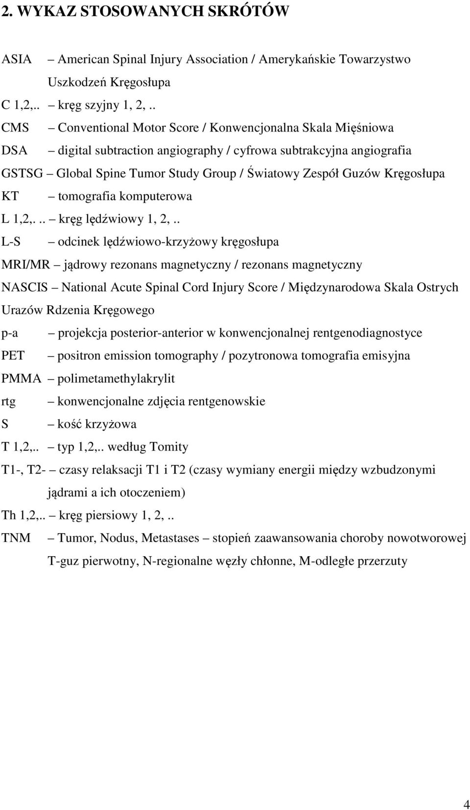 Kręgosłupa KT tomografia komputerowa L 1,2,... kręg lędźwiowy 1, 2,.
