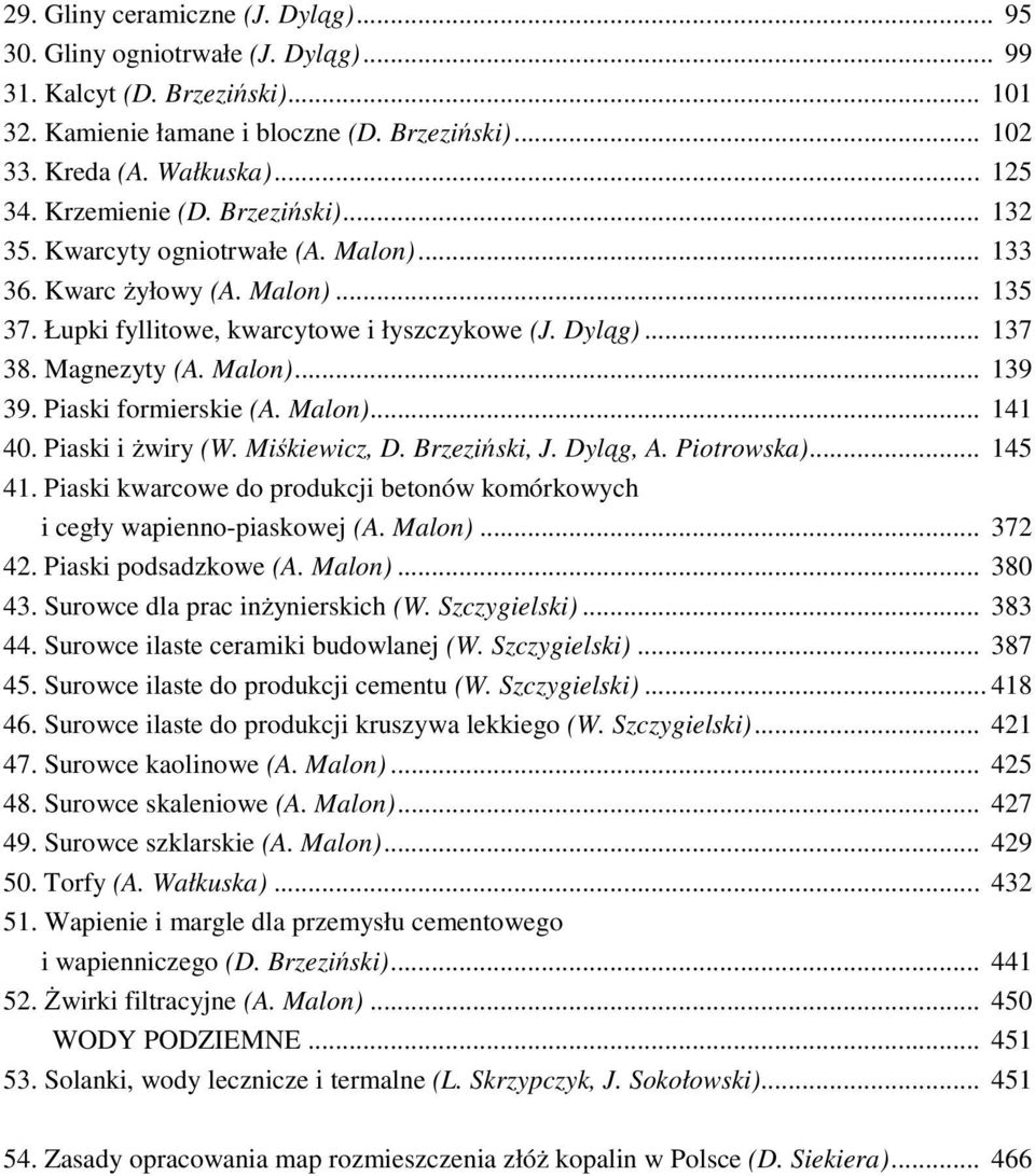 Malon)... 139 39. Piaski formierskie (A. Malon)... 141 40. Piaski i Ŝwiry (W. Miśkiewicz, D. Brzeziński, J. Dyląg, A. Piotrowska)... 145 41.