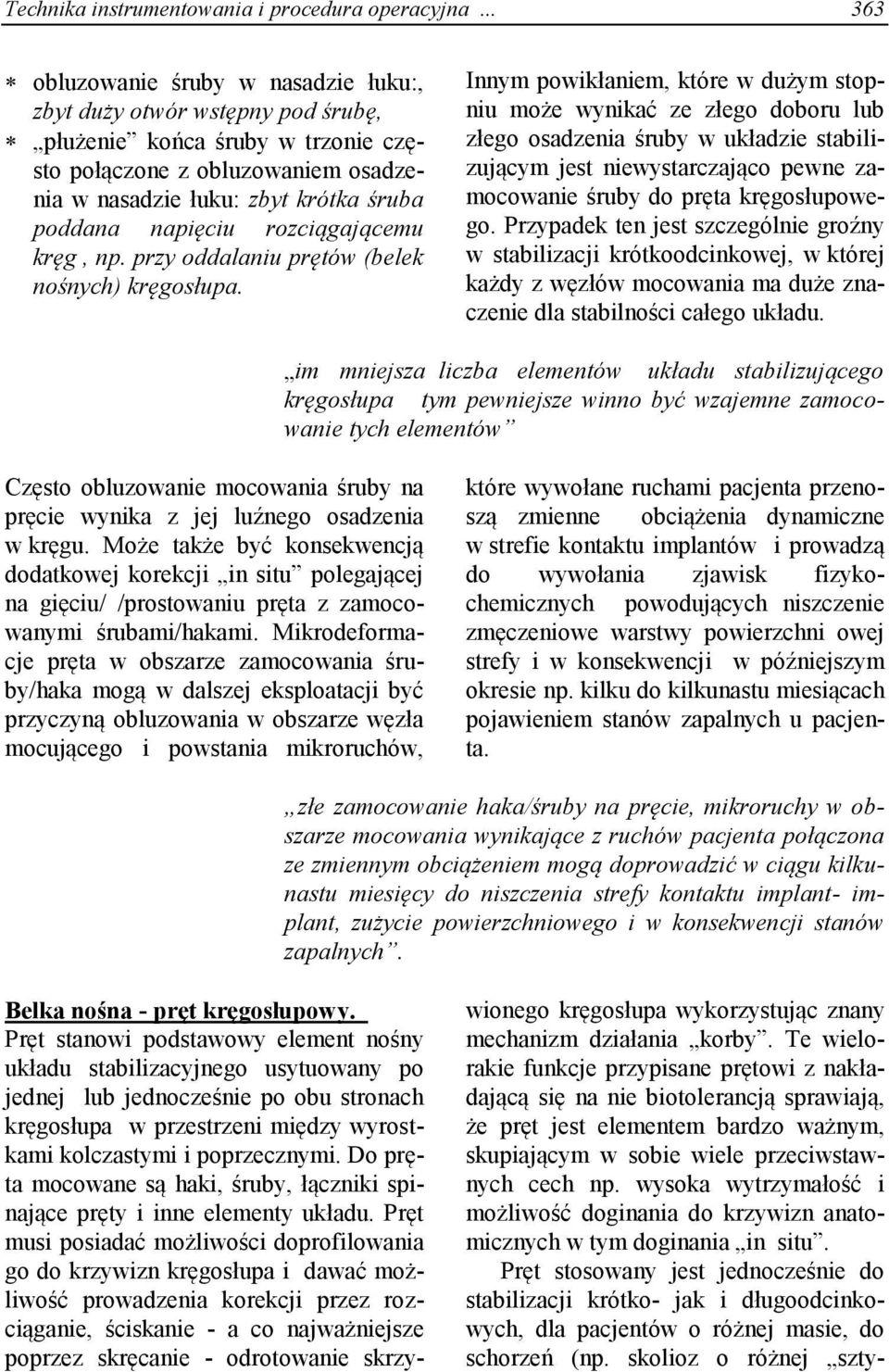 napięciu rozciągającemu kręg, np. przy oddalaniu prętów (belek nośnych) kręgosłupa.