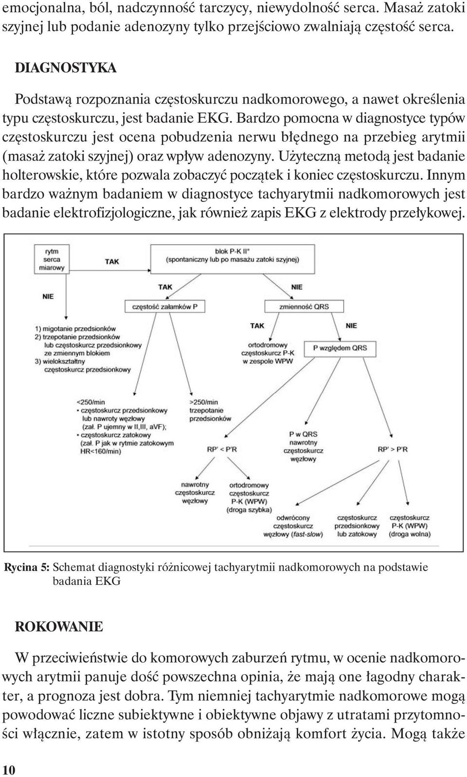 Bardzo pomocna w diagnostyce typów częstoskurczu jest ocena pobudzenia nerwu błędnego na przebieg arytmii (masaż zatoki szyjnej) oraz wpływ adenozyny.