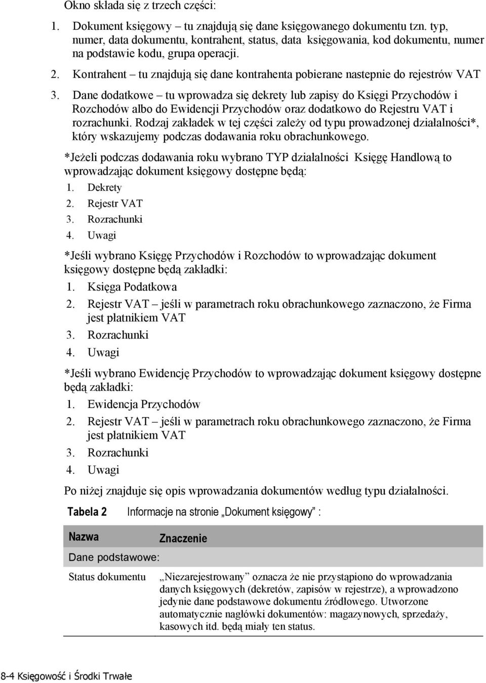 Kontrahent tu znajdują się dane kontrahenta pobierane nastepnie do rejestrów VAT 3.