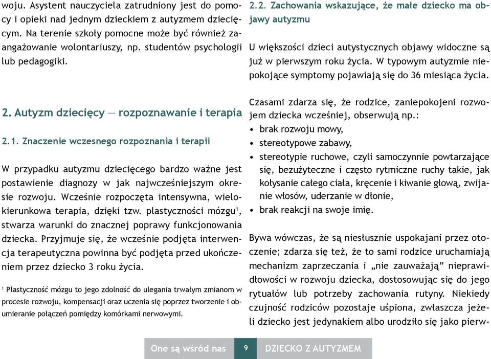 W typowym autyzmie niepokojące symptomy pojawiają się do 36 miesiąca życia. 2. Autyzm dziecięcy rozpoznawanie i terapia 2.1.