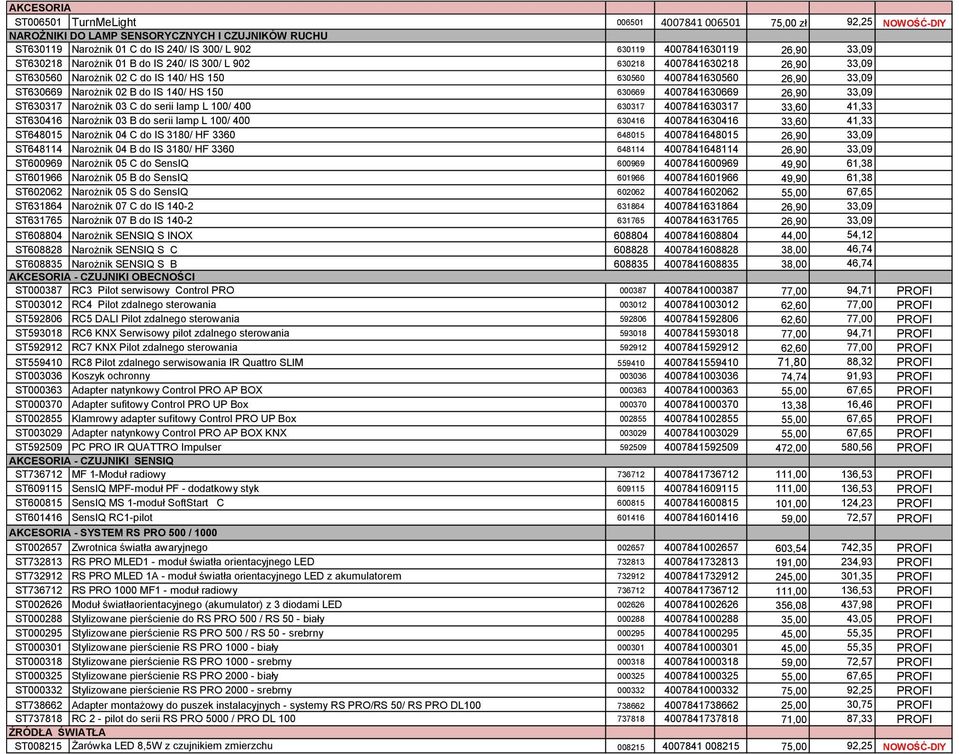 140/ HS 150 630669 4007841630669 26,90 33,09 ST630317 Narożnik 03 C do serii lamp L 100/ 400 630317 4007841630317 33,60 41,33 ST630416 Narożnik 03 B do serii lamp L 100/ 400 630416 4007841630416
