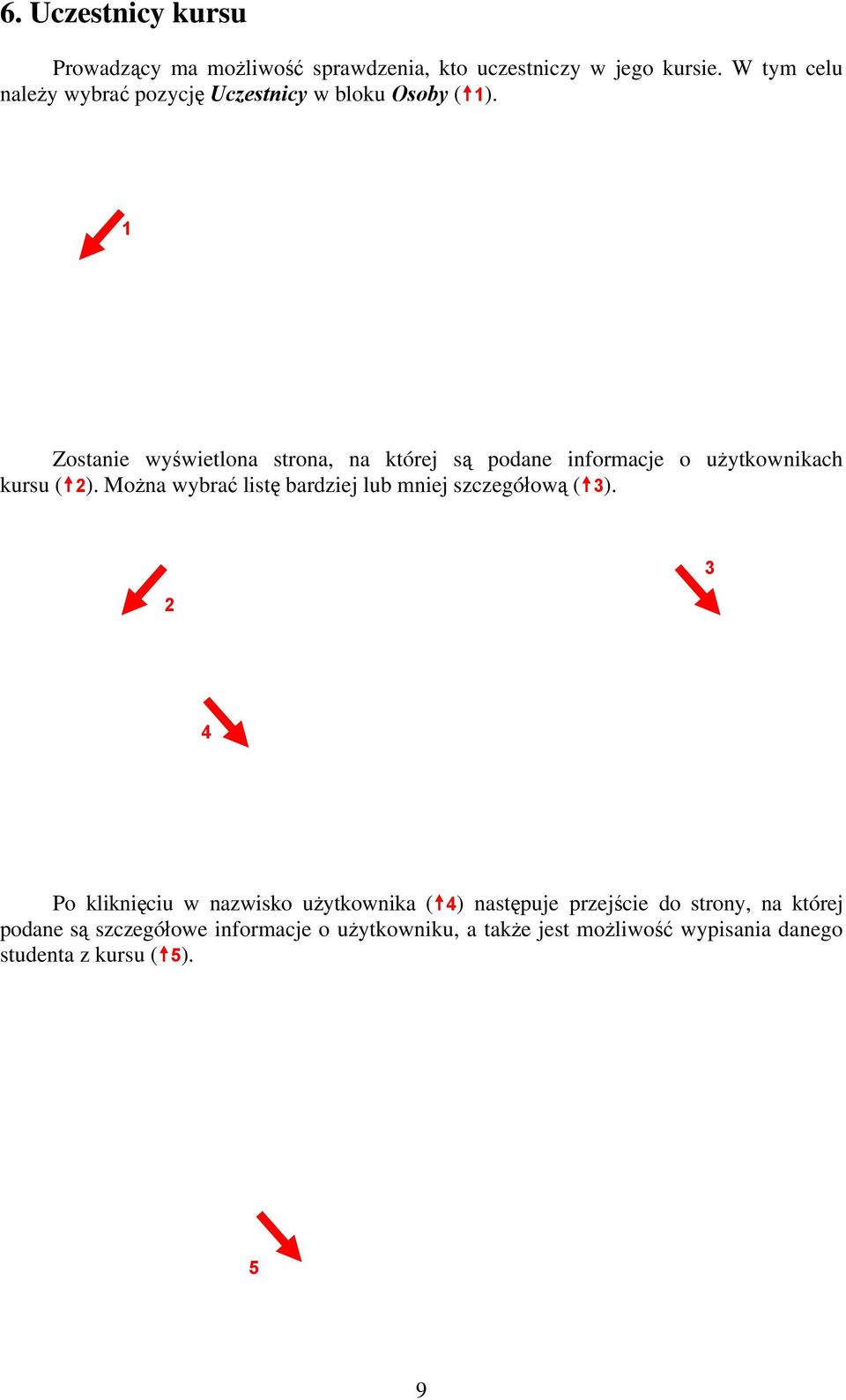 1 Zostanie wyświetlona strona, na której są podane informacje o użytkownikach kursu ( 2).