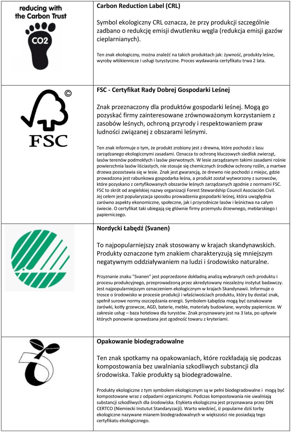 FSC - Certyfikat Rady Dobrej Gospodarki Leśnej Znak przeznaczony dla produktów gospodarki leśnej.