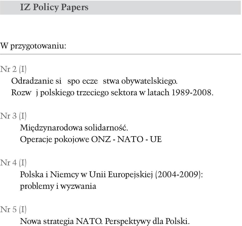 Nr 3 (I) Międzynarodowa solidarność.