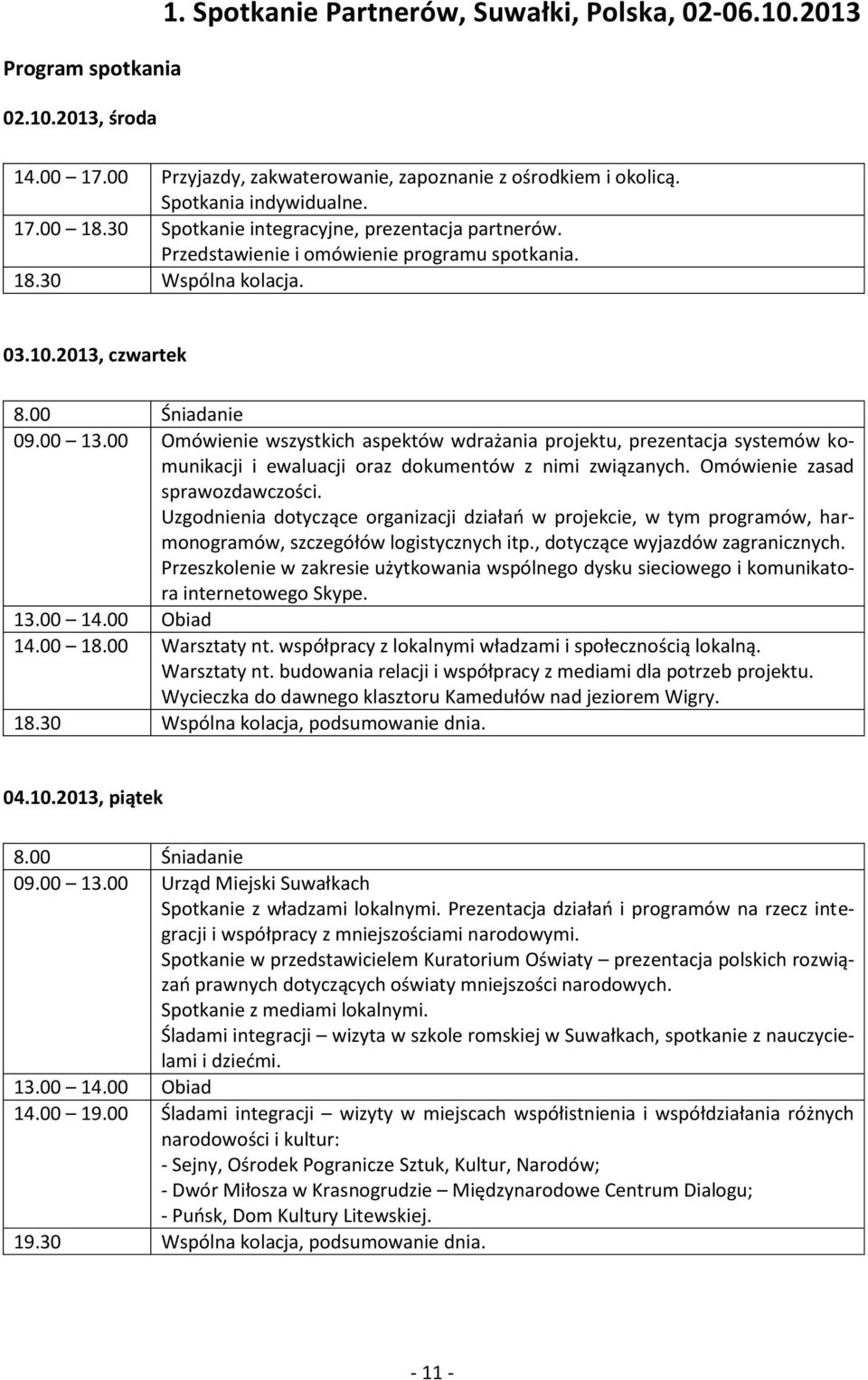 00 Omówienie wszystkich aspektów wdrażania projektu, prezentacja systemów komunikacji i ewaluacji oraz dokumentów z nimi związanych. Omówienie zasad sprawozdawczości.