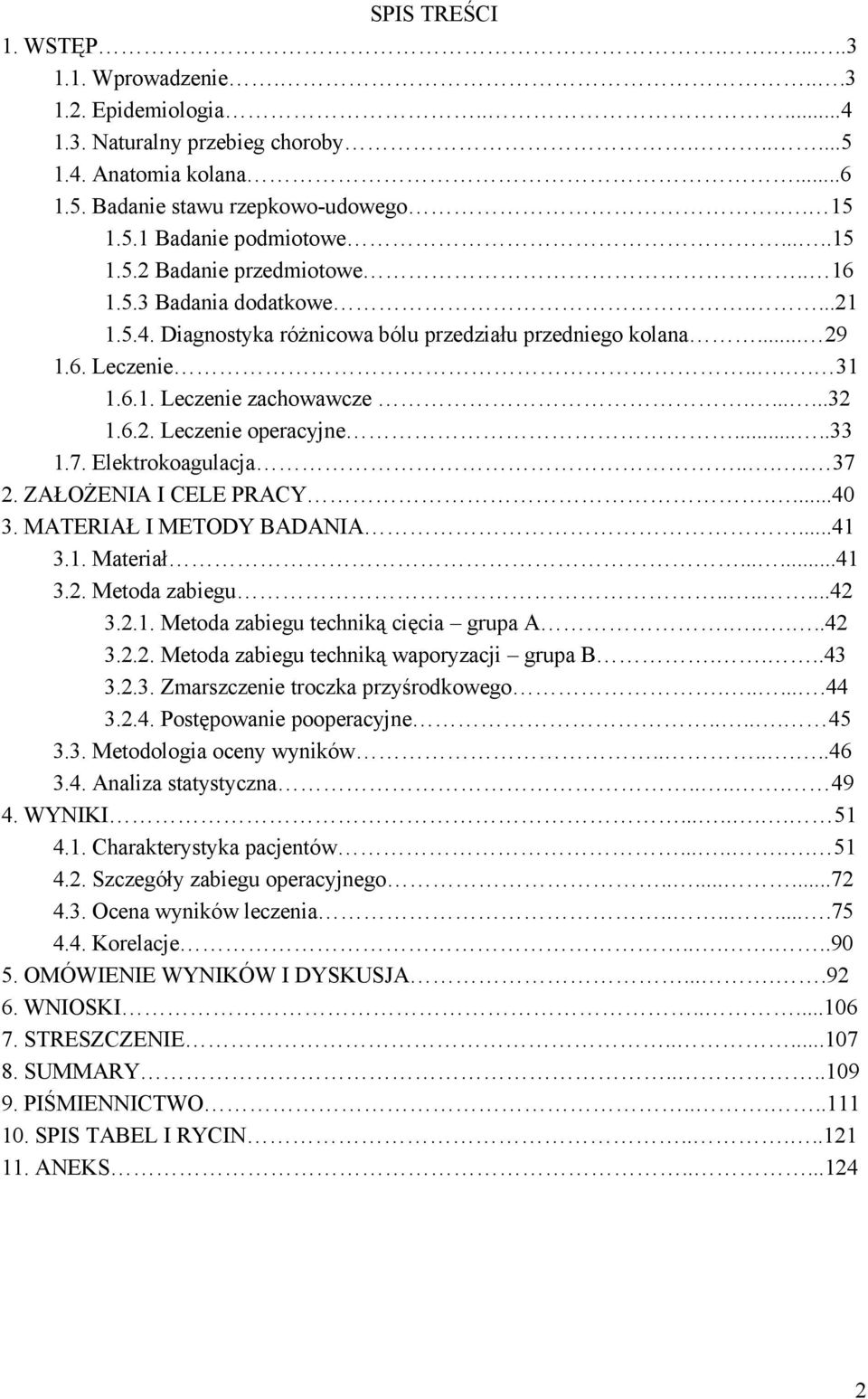....33 1.7. Elektrokoagulacja..... 37 2. ZAŁOŻENIA I CELE PRACY....40 3. MATERIAŁ I METODY BADANIA...41 3.1. Materiał......41 3.2. Metoda zabiegu.......42 3.2.1. Metoda zabiegu techniką cięcia grupa A.
