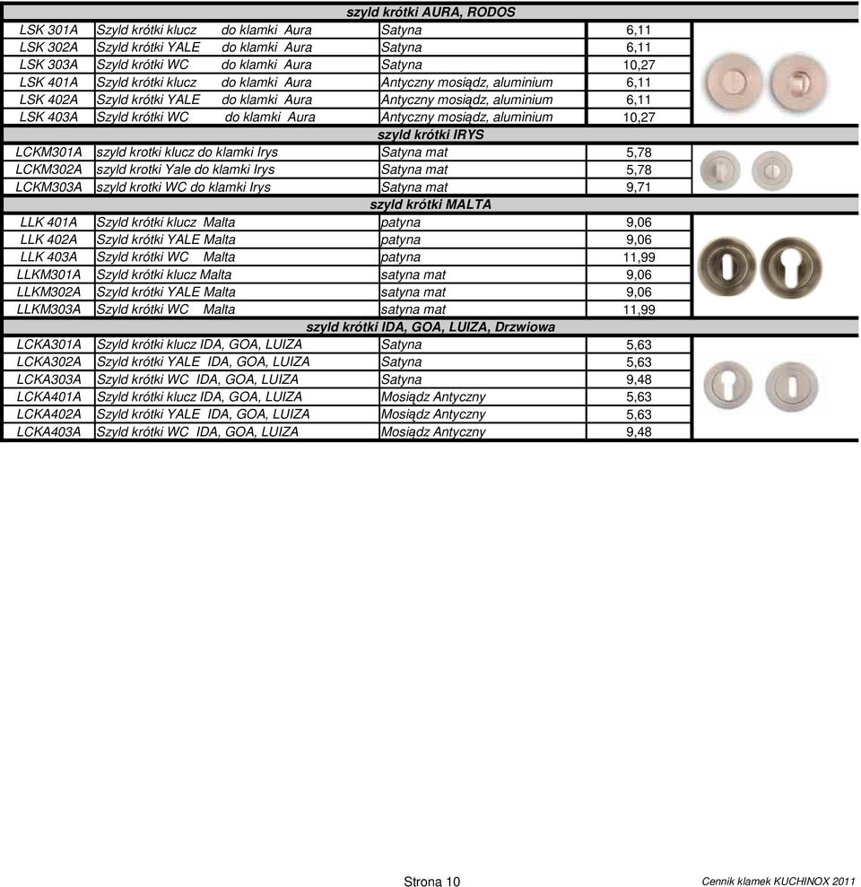 krotki klucz do klamki Irys Satyna mat 5,78 LCKM302A szyld krotki Yale do klamki Irys Satyna mat 5,78 LCKM303A szyld krotki WC do klamki Irys Satyna mat 9,71 szyld krótki MALTA LLK 401A Szyld krótki