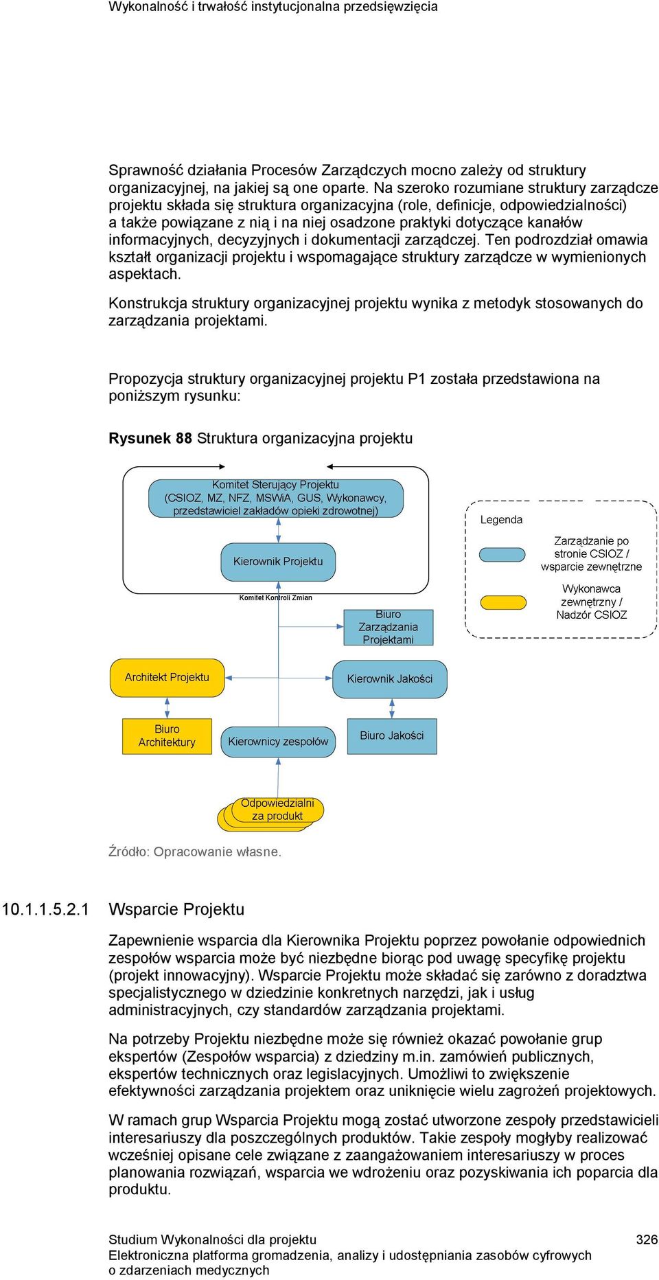 informacyjnych, decyzyjnych i dokumentacji zarządczej. Ten podrozdział omawia kształt organizacji projektu i wspomagające struktury zarządcze w wymienionych aspektach.