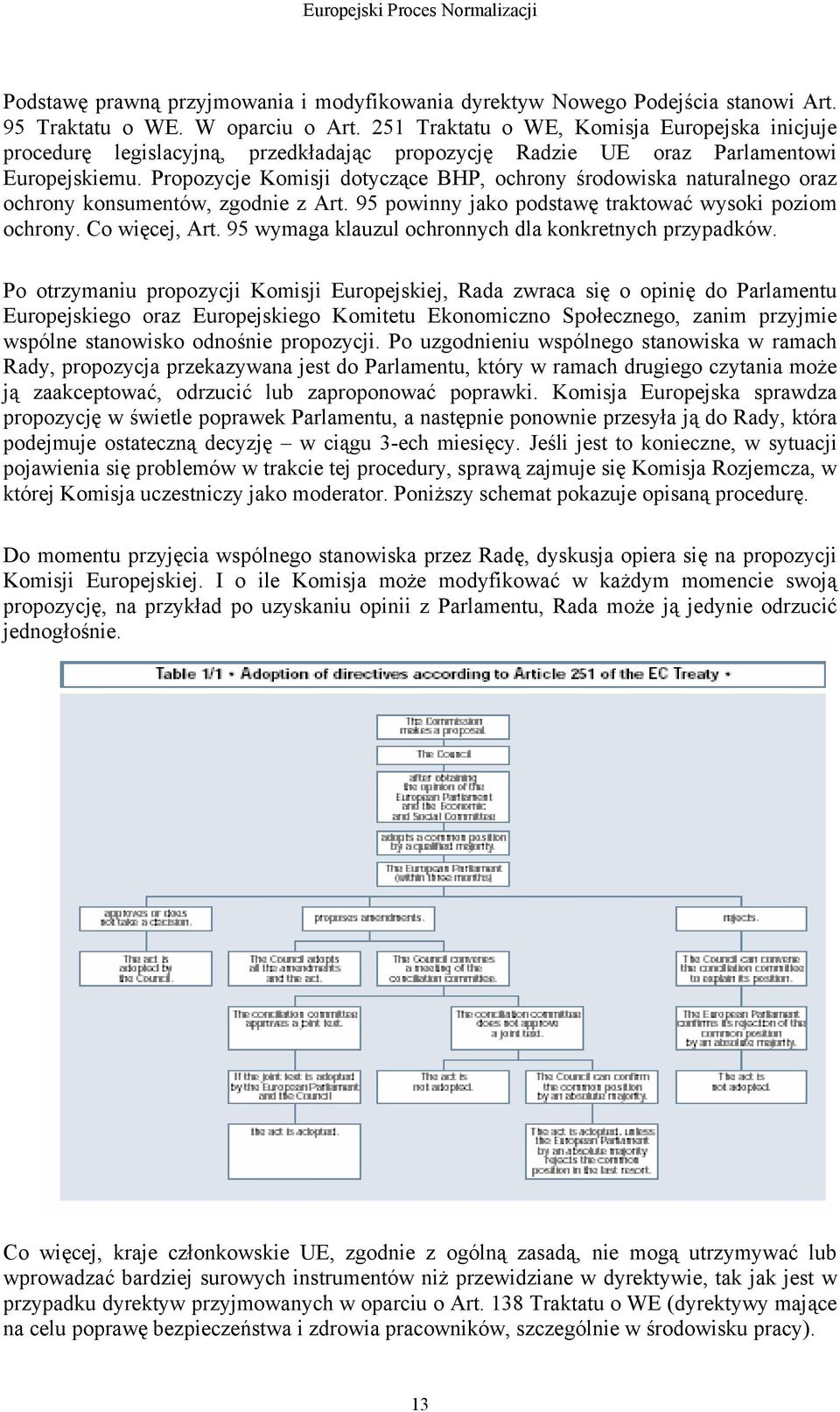 Propozycje Komisji dotyczące BHP, ochrony środowiska naturalnego oraz ochrony konsumentów, zgodnie z Art. 95 powinny jako podstawę traktować wysoki poziom ochrony. Co więcej, Art.