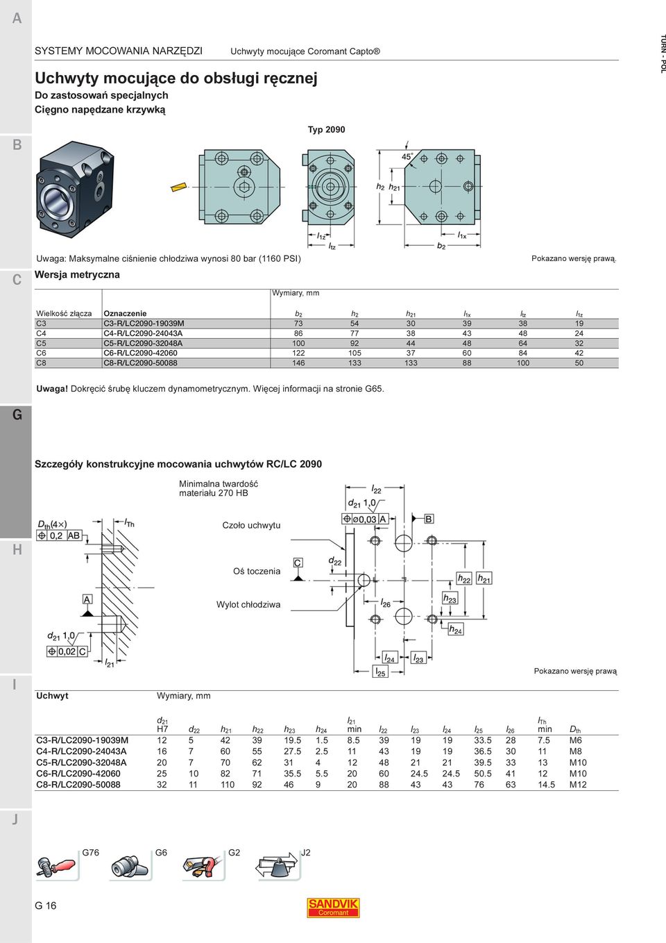 Wielkość złącza Oznaczenie b2 h2 h21 l1x ltz l1z 3 3-R/L2090-19039M 73 54 30 39 38 19 4 4-R/L2090-24043A 86 77 38 43 48 24 5 5-R/L2090-32048A 100 92 44 48 64 32 6 6-R/L2090-42060 122 105 37 60 84 42