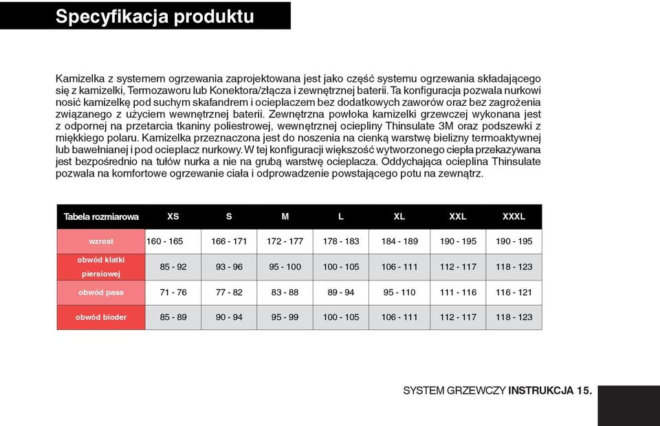 składającego się z kamizelki, XLS Termozaworu 168-172lub 104-108 Konektora/złącza 52 i zewnętrznej 32,5 baterii.