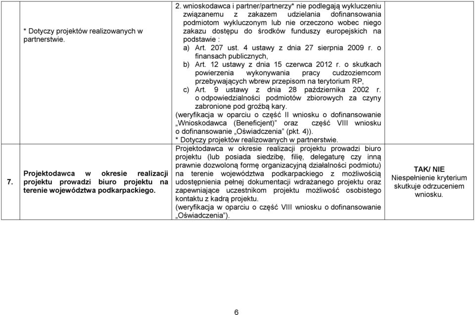 europejskich na podstawie : a) Art. 207 ust. 4 ustawy z dnia 27 sierpnia 2009 r. o finansach publicznych, b) Art. 12 ustawy z dnia 15 czerwca 2012 r.