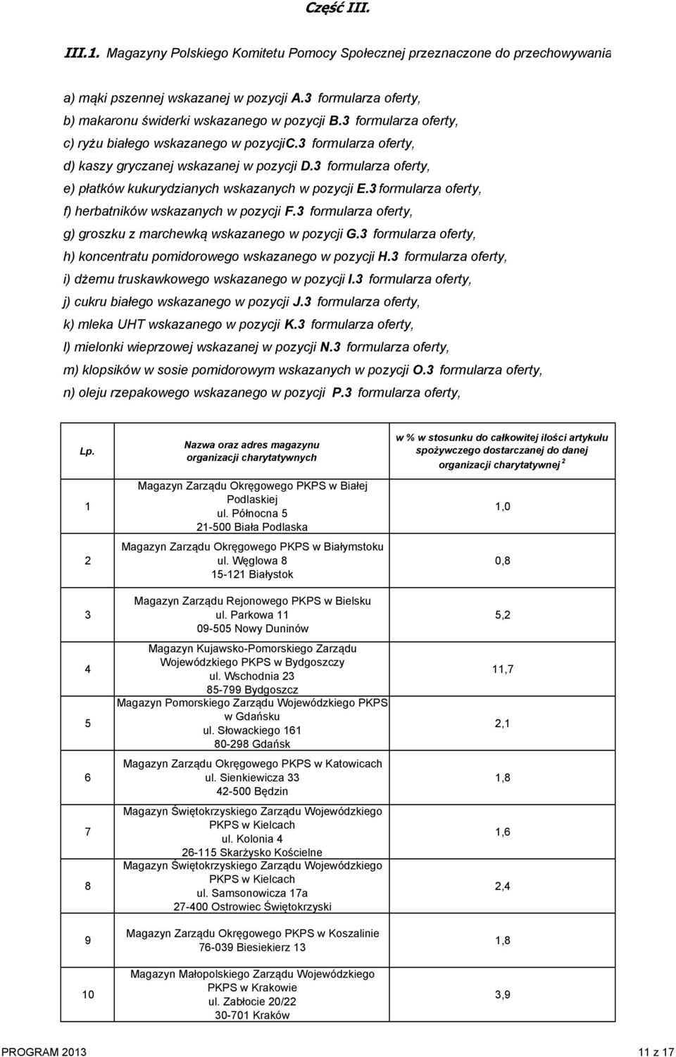 3 formularza oferty, f) herbatników wskazanych w pozycji F.3 formularza oferty, g) groszku z marchewką wskazanego w pozycji G.3 formularza oferty, h) koncentratu pomidorowego wskazanego w pozycji H.