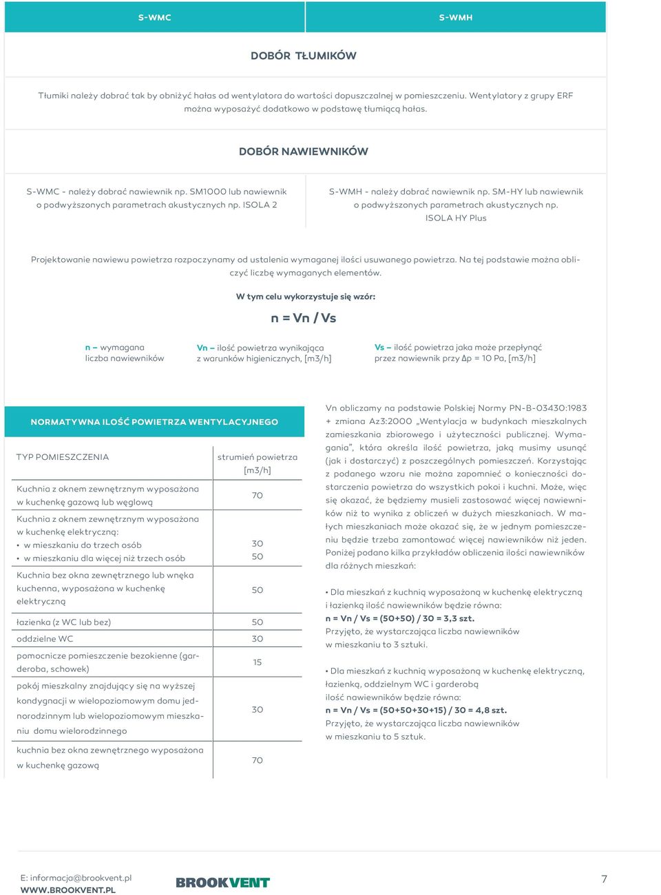 ISOLA 2 S-WMH - należy dobrać nawiewnik np. SM-HY lub nawiewnik o podwyższonych parametrach akustycznych np.