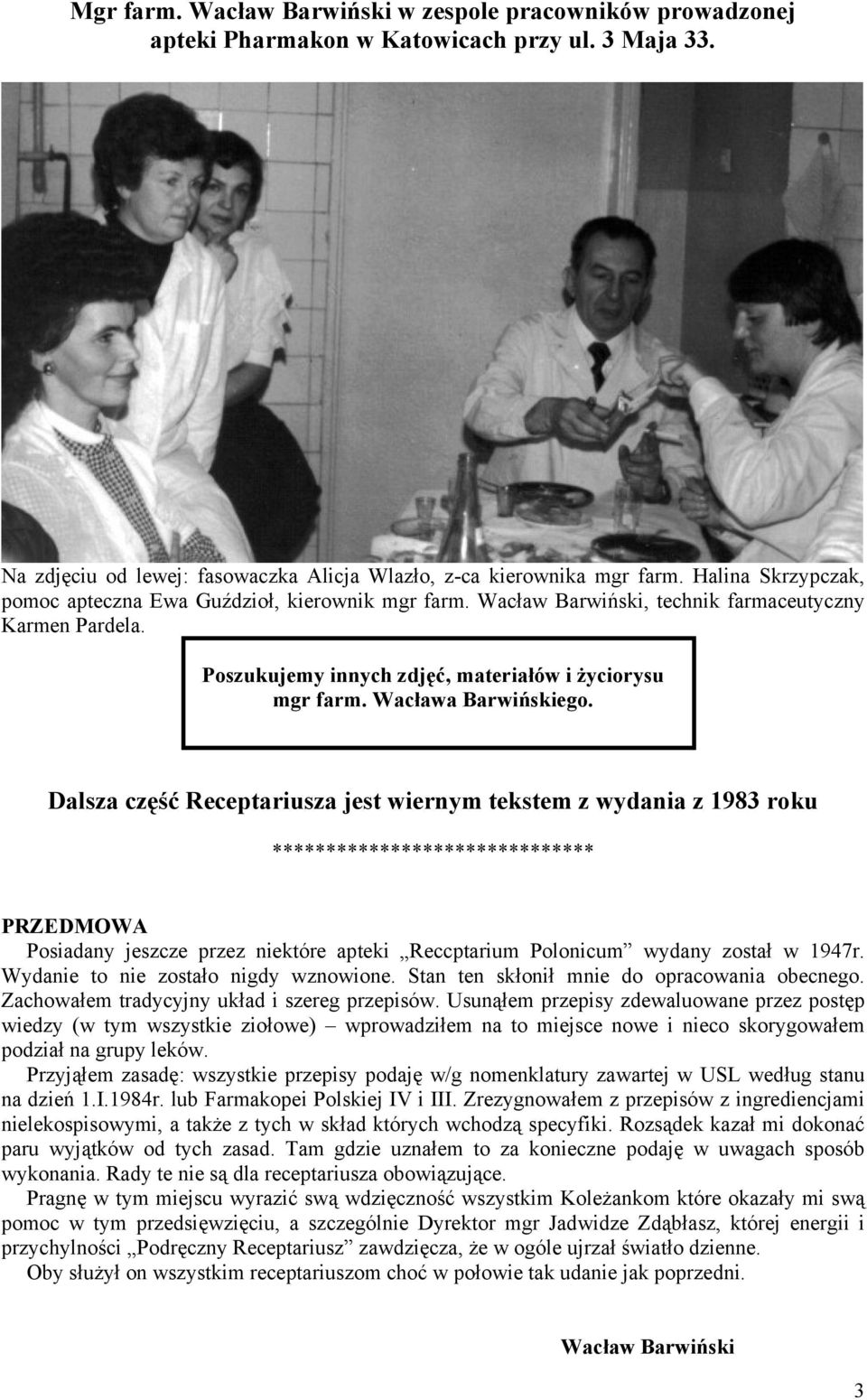 Wacława Barwińskiego.