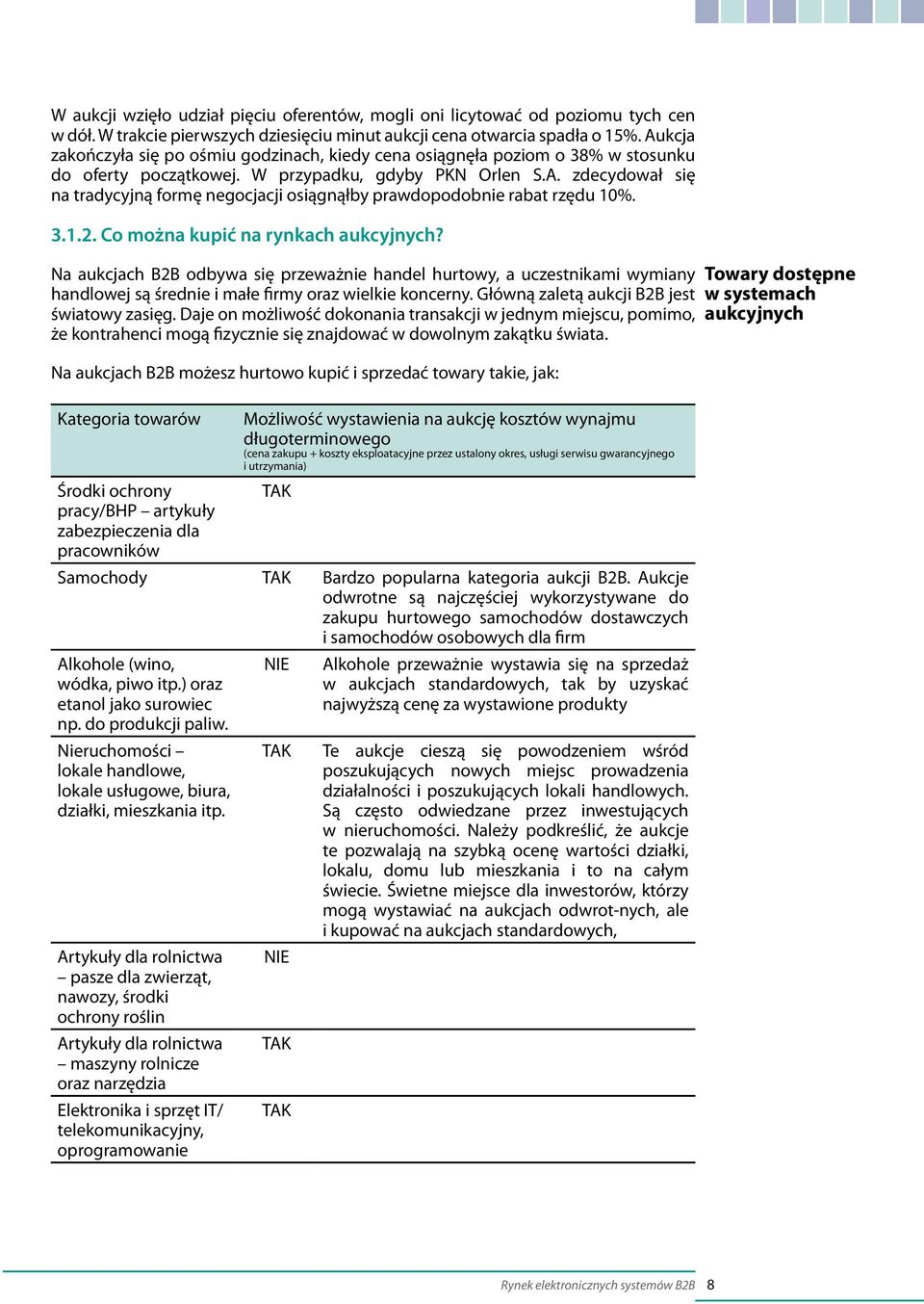 3.1.2. Co można kupić na rynkach aukcyjnych? Na aukcjach B2B odbywa się przeważnie handel hurtowy, a uczestnikami wymiany handlowej są średnie i małe firmy oraz wielkie koncerny.