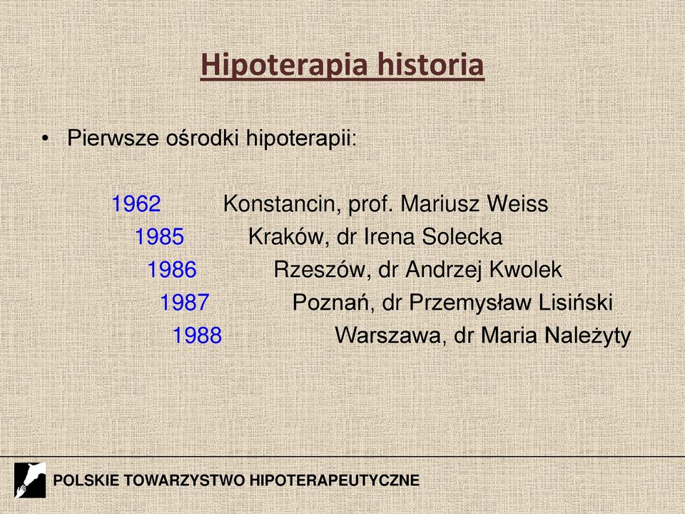 Mariusz Weiss 1985 Kraków, dr Irena Solecka 1986
