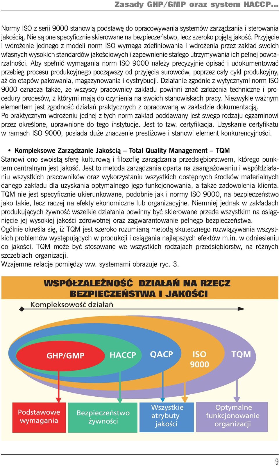 Przyjęcie i wdrożenie jednego z modeli norm ISO wymaga zdefiniowania i wdrożenia przez zakład swoich własnych wysokich standardów jakościowych i zapewnienie stałego utrzymywania ich pełnej