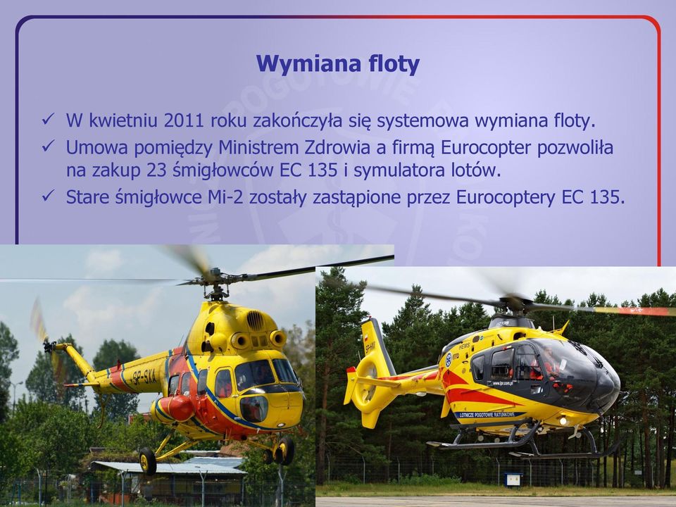 Umowa pomiędzy Ministrem Zdrowia a firmą Eurocopter pozwoliła
