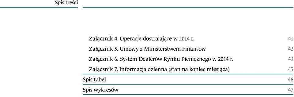 System Dealerów Rynku Pieniężnego w 2014 r. 43 Załącznik 7.