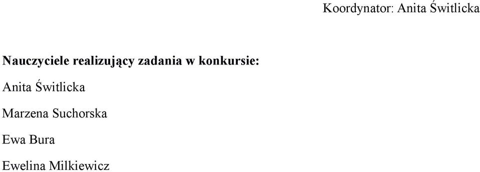 konkursie: Anita Świtlicka