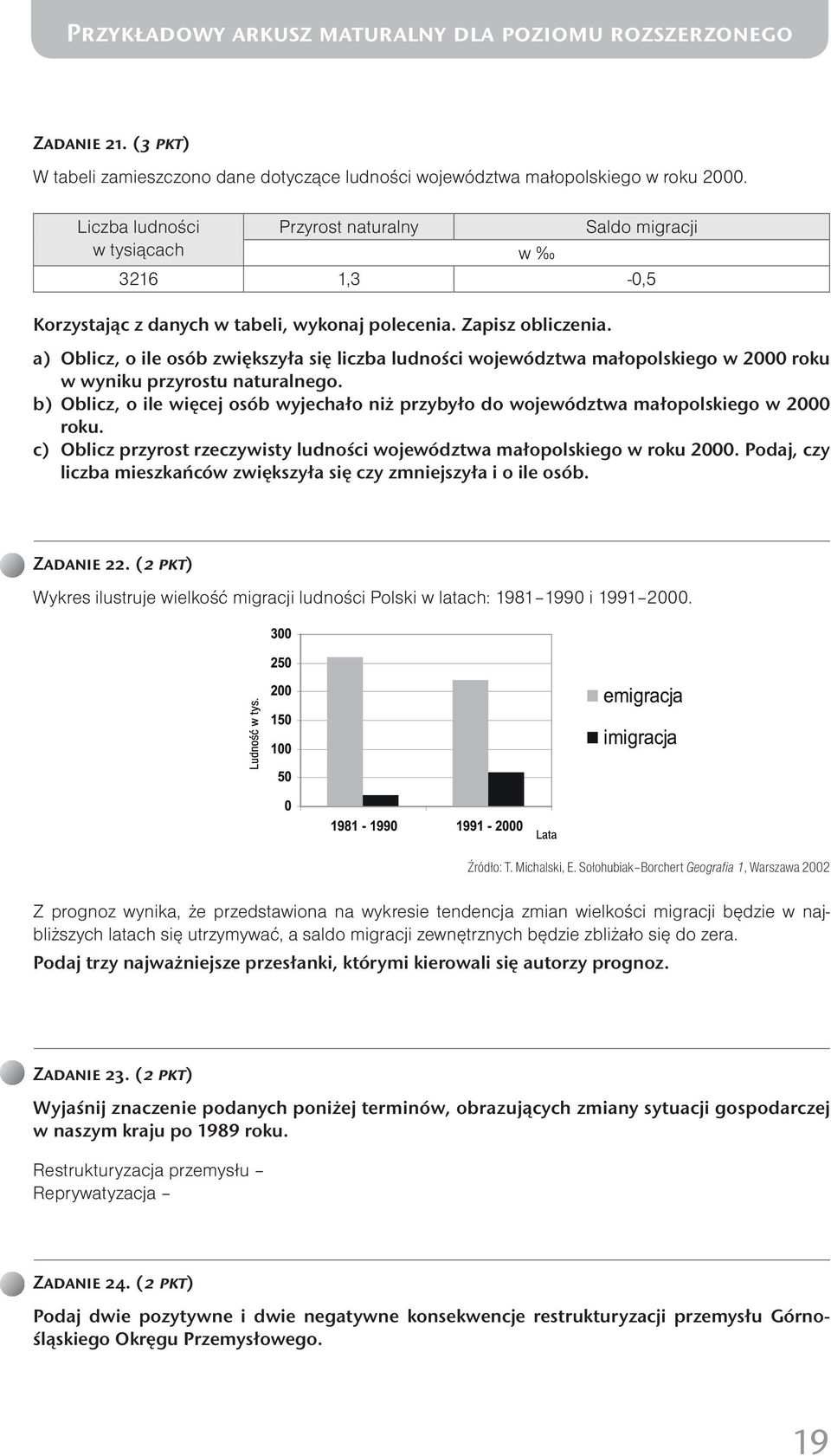 a) Oblicz, o ile osób zwiększyła się liczba ludności województwa małopolskiego w 2000 roku w wyniku przyrostu naturalnego.