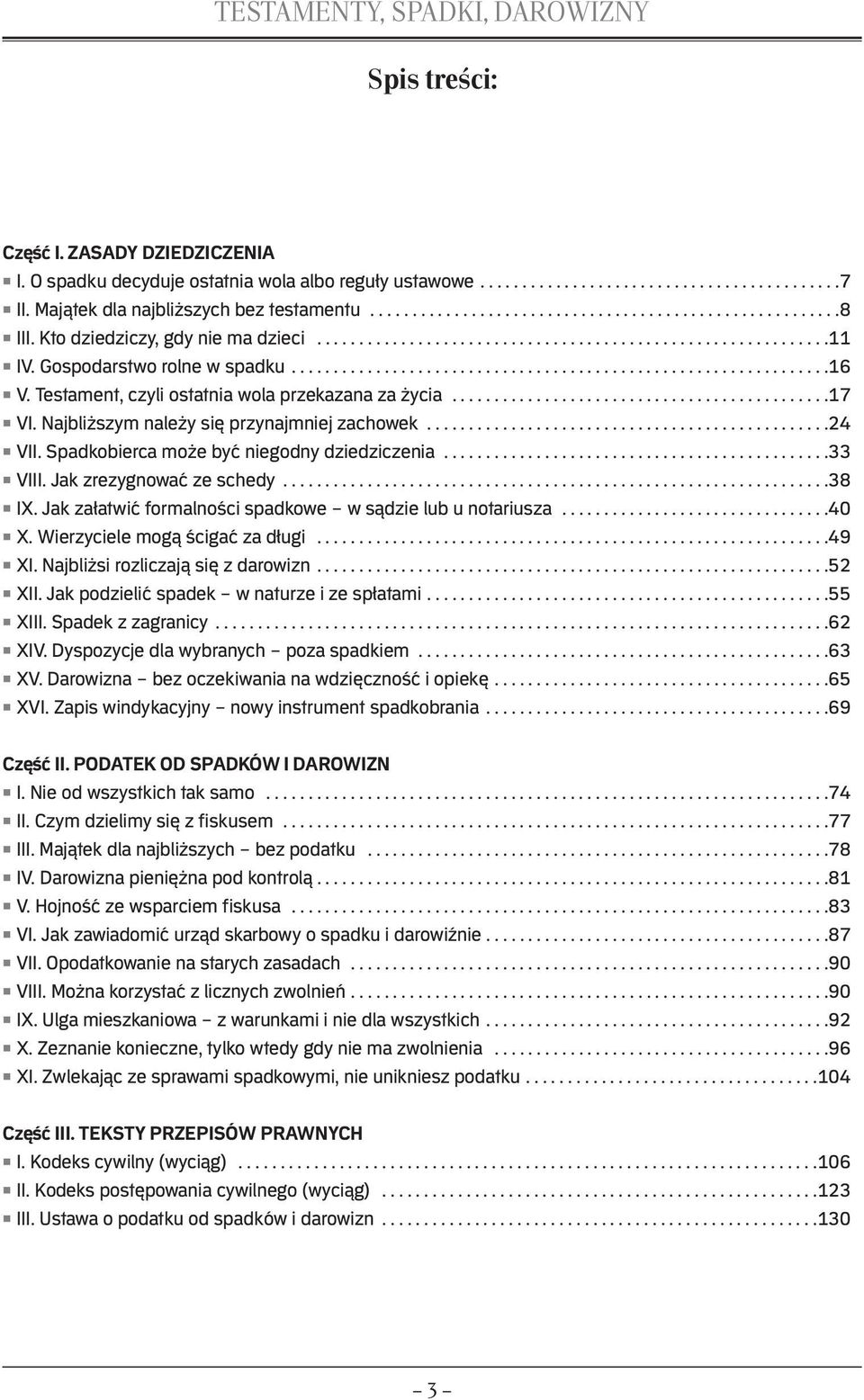 Testament, czyli ostatnia wola przekazana za życia.............................................17 VI. Najbliższym należy się przynajmniej zachowek................................................24 VII.